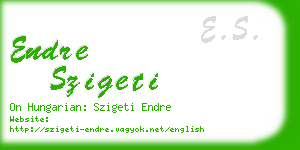 endre szigeti business card